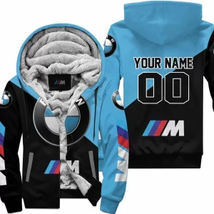 Premium Gift - Custom Name - Bmw - Sky Blue - Fleece Zip Hoodie