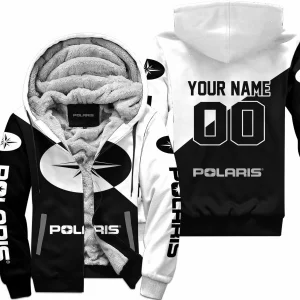 Premium Gift - Custom Name - Polaris - White - Fleece Zip Hoodie