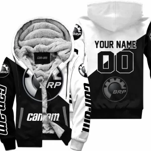 Premium Gift - Custom Name - Can-Am - White - Fleece Zip Hoodie