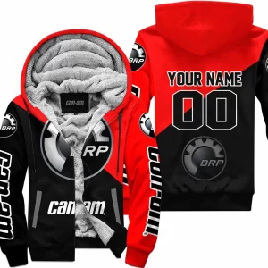 Premium Gift - Custom Name - Can-Am - Red - Fleece Zip Hoodie