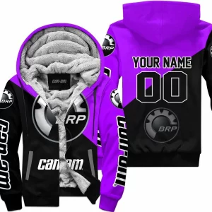 Premium Gift - Custom Name - Can-Am - Purple - Fleece Zip Hoodie