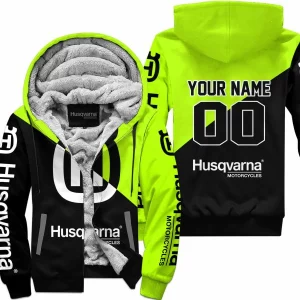Premium Gift - Custom Name - Husqvarna - Neon - Fleece Zip Hoodie