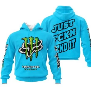 Just Fkcn Send It - Monster Energy Fox Racing - Sky Blue