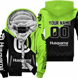 Premium Gift - Custom Name - Husqvarna - Green 1 - Fleece Zip Hoodie