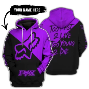 Too Fast To Live Too Young To Die - 3d All Over Printed - Fox Racing - Purple