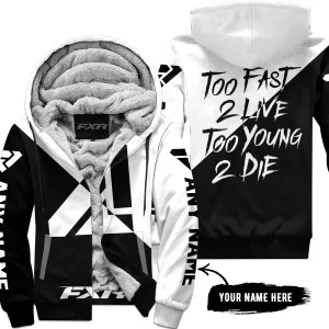 Too Fast To Live Too Young To Die - 3d All Over Printed - Fxr - White - Fleece Zip Hoodie