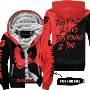 Too Fast To Live Too Young To Die - 3d All Over Printed - Gas Gas - Fleece Zip Hoodie