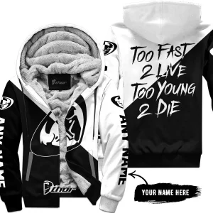 Too Fast To Live Too Young To Die - 3d All Over Printed - Thor Racing - Fleece Zip Hoodie