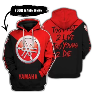 Too Fast To Live Too Young To Die - 3d All Over Printed - Yamaha - Red