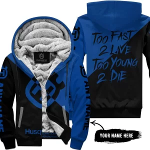 Too Fast To Live Too Young To Die - 3d All Over Printed - Husqvarna - Fleece Zip Hoodie