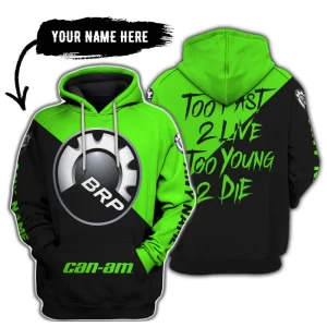 Too Fast To Live Too Young To Die - 3d All Over Printed - Can Am Green