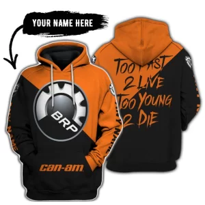 Too Fast To Live Too Young To Die - 3d All Over Printed - Can Am Orange