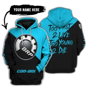 Too Fast To Live Too Young To Die - 3d All Over Printed - Can Am Sky Blue