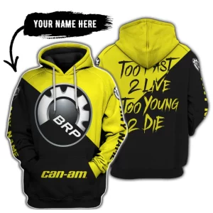 Too Fast To Live Too Young To Die - 3d All Over Printed - Can Am Yellow