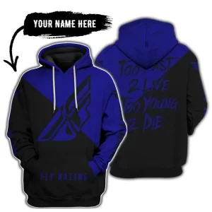 Too Fast To Live Too Young To Die - 3d All Over Printed - Fly Racing Navy