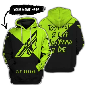 Too Fast To Live Too Young To Die - 3d All Over Printed - Fly Racing Neon