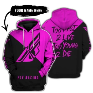 Too Fast To Live Too Young To Die - 3d All Over Printed - Fly Racing Pink
