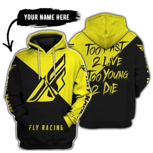 Too Fast To Live Too Young To Die - 3d All Over Printed - Fly Racing Yellow