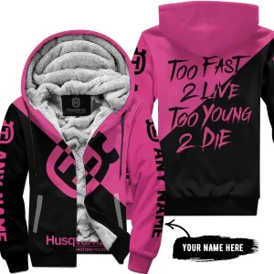 Too Fast To Live Too Young To Die - 3d All Over Printed - Husqvarna Pink 1 - Fleece Zip Hoodie