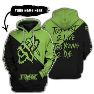 Too Fast To Live Too Young To Die - 3d All Over Printed - Fox Racing & Monster Energy