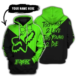 Too Fast To Live Too Young To Die – 3d All Over Printed – Fox Racing Girl – Green