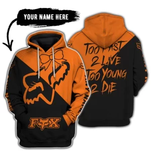 Too Fast To Live Too Young To Die – 3d All Over Printed – Fox Racing Girl – Orange