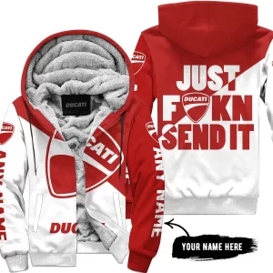 Just Fkcn Send It - 3d All Over Printed - Ducati - Fleece Zip Hoodie