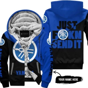 Just Fkcn Send It - 3d All Over Printed - Yamaha - Blue - Fleece Zip Hoodie