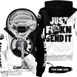 Just Fkcn Send It - 3d All Over Printed - Can Am Black - Fleece Zip Hoodie