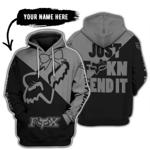 Just Fckn Send It – 3d All Over Printed – Fox Racing Girl – Grey