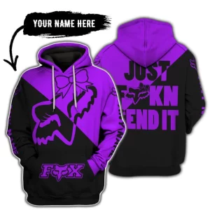 Just Fckn Send It – 3d All Over Printed – Fox Racing Girl – Purple