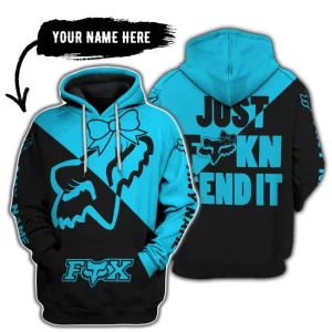 Just Fckn Send It – 3d All Over Printed – Fox Racing Girl – Sky Blue