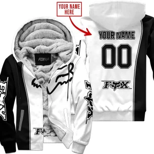 Limited Edition - Custom Name Motocrocss V2 - Fox Racing - Fleece Zip Hoodie