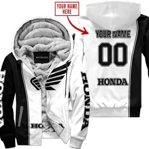 Limited Edition - Custom Name Motocrocss V2 - Honda - Fleece Zip Hoodie