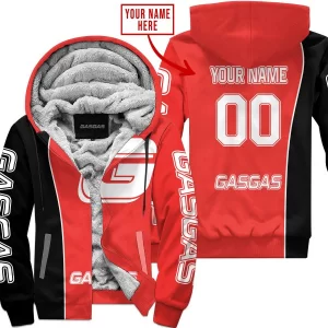Limited Edition - Custom Name Motocrocss V2 - Gas Gas - Red - Fleece Zip Hoodie