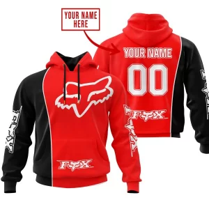 Limited Edition - Custom Name Motocrocss V2 - Fox Racing - Black Red