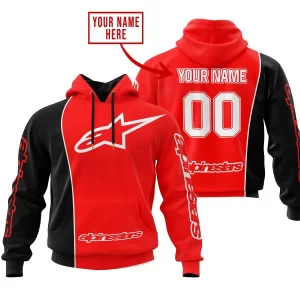 Limited Edition - Custom Name Motocrocss V2 - Alpinestars Black Red