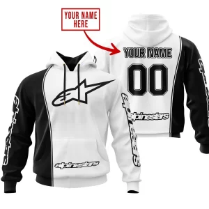 Limited Edition - Custom Name Motocrocss V2 - Alpinestars Black White