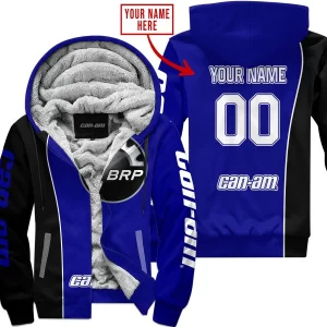 Limited Edition - Custom Name Motocrocss V2 - Can Am Navy - Fleece Zip Hoodie