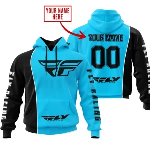 Limited Edition - Custom Name Motocrocss V2 - Fly Racing Sky Blue