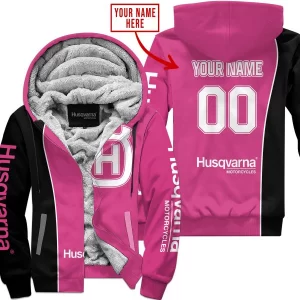 Limited Edition - Custom Name Motocrocss V2 - Husqvarna Pink 1 - Fleece Zip Hoodie