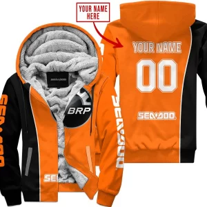 Limited Edition - Custom Name Motocrocss V2 - Sea Doo - Orange - Fleece Zip Hoodie