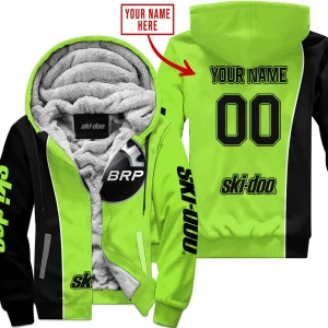 Limited Edition - Custom Name Motocrocss V2 - Ski Doo - Green 1 - Fleece Zip Hoodie