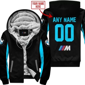 Custom Name Racing - Limited Edition - Bmw - Sky Blue - Fleece Zip Hoodie