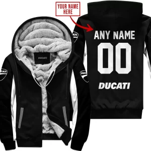Custom Name Racing - Limited Edition - Ducati - White - Fleece Zip Hoodie