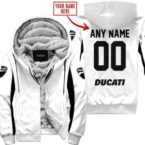 Custom Name Racing - Limited Edition - Ducati - White V2 - Fleece Zip Hoodie