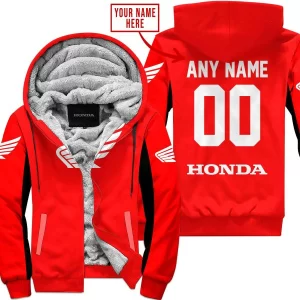 Custom Name Racing - Limited Edition - Honda - Red V2 - Fleece Zip Hoodie
