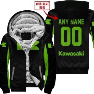 Custom Name Racing - Limited Edition - Kawasaki - Green - Fleece Zip Hoodie