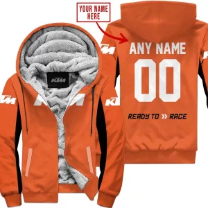 Custom Name Racing - Limited Edition - Ktm - Orange V2 - Fleece Zip Hoodie