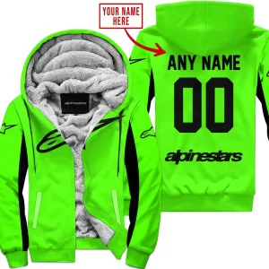 Custom Name Racing - Limited Edition - Alpinestars - Green V2 - Fleece Zip Hoodie